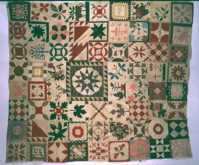 Autograph album quilt piece work, New Jersey by American School